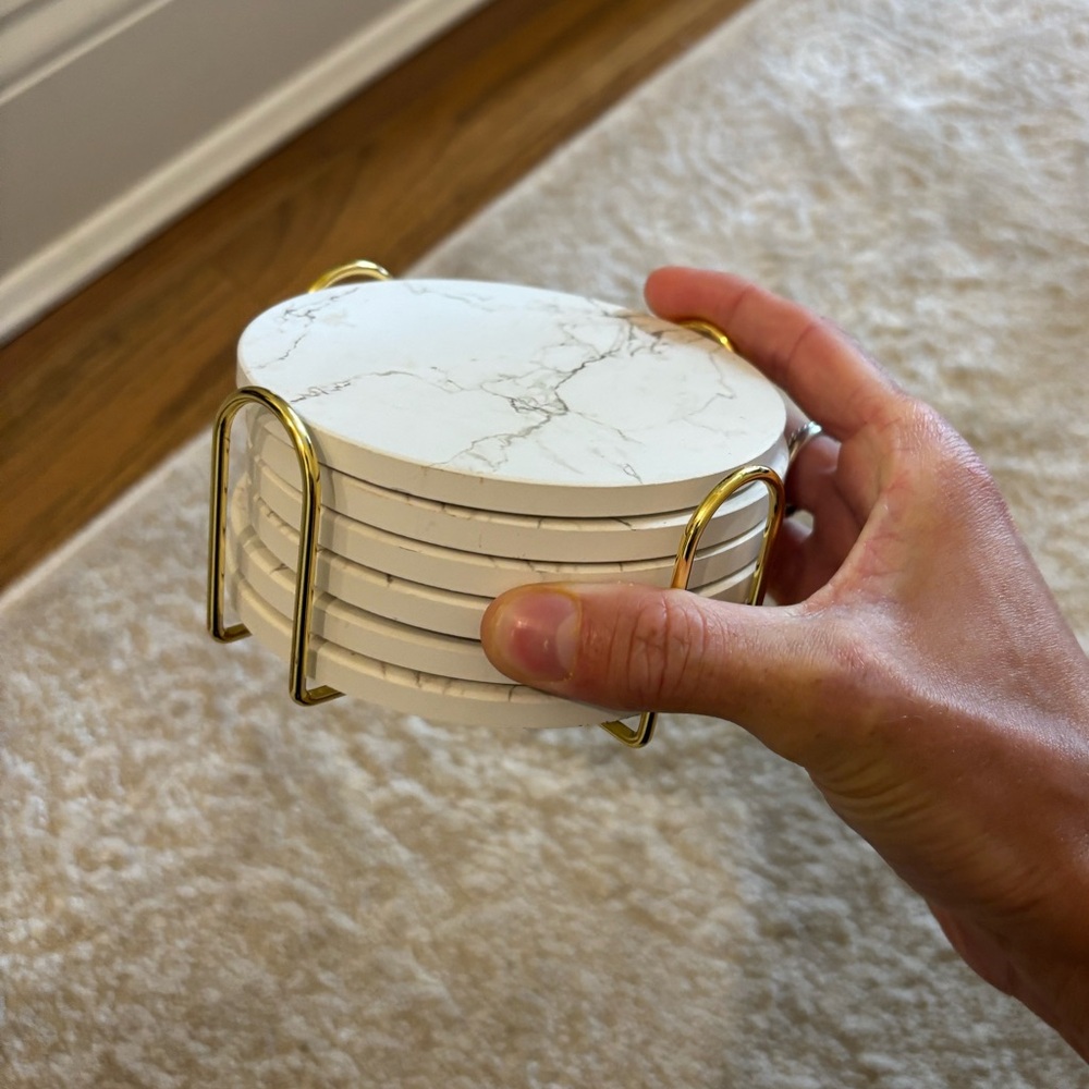 Amazon marble coasters with gold holder I never used them